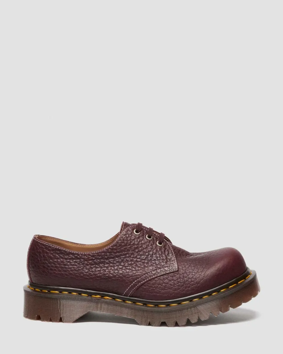 Dr. Martens Last Chance Styles|Last Chance Styles*1461 Made In England Soft Boa Embossed Leather Bump Toe Shoes in RICH BURGUNDY
