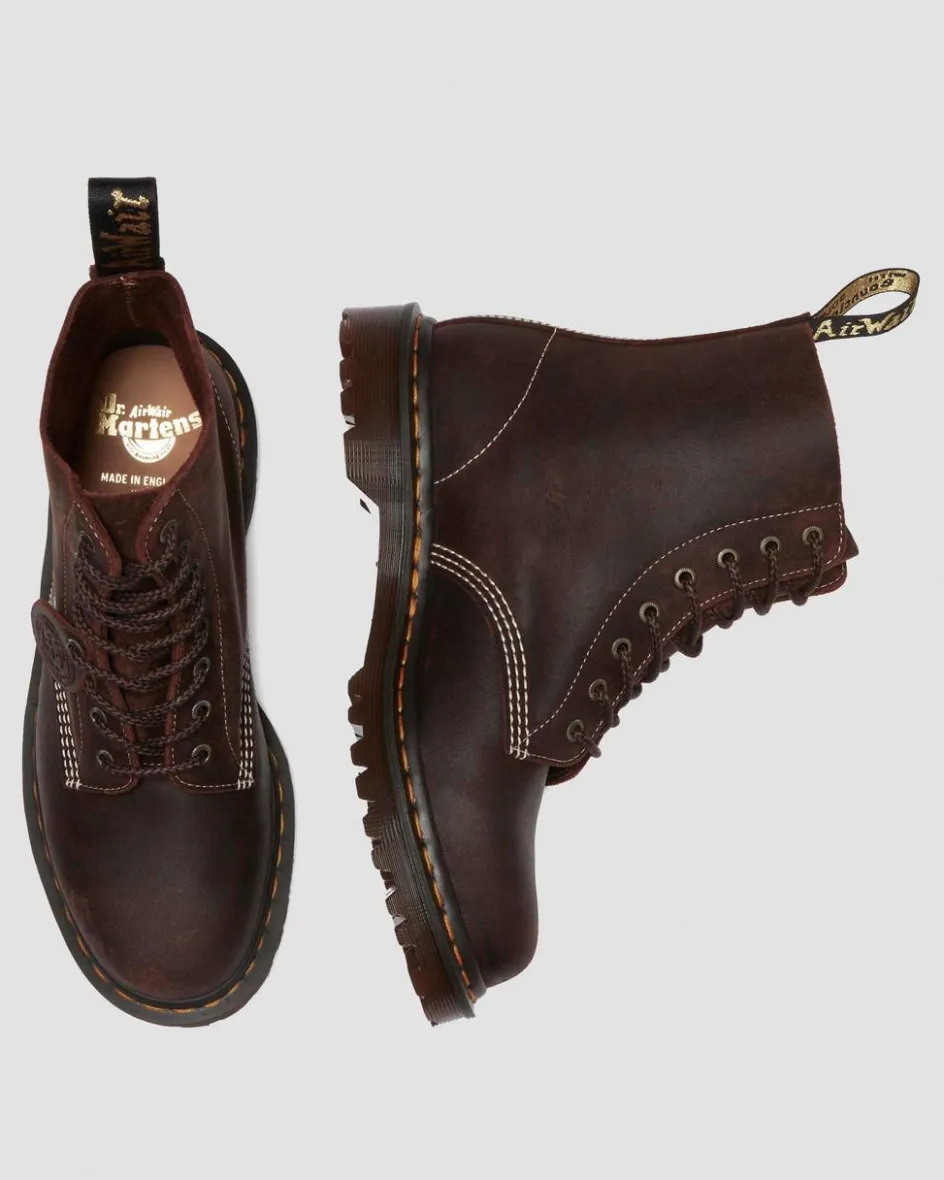 Dr. Martens Last Chance Styles*1460 Made in England Wax Commander Lace Up Boots in Brown Brown — Wax Commander