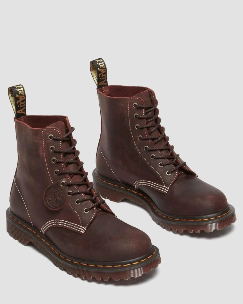 Dr. Martens Last Chance Styles*1460 Made in England Wax Commander Lace Up Boots in Brown Brown — Wax Commander