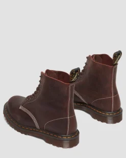 Dr. Martens Last Chance Styles*1460 Made in England Wax Commander Lace Up Boots in Brown Brown — Wax Commander