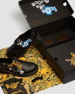 Dr. Martens Shoes|New And Featured*1461 Metallica Shoes in White WHITE+MULTI — Backhand+Metallica Damage Tour Print