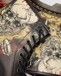 Dr. Martens New And Featured|Boots*1460 Metallica Skull Lightning in White & Multi White & Multi — Backhand+Metallica Skull Lightning Print