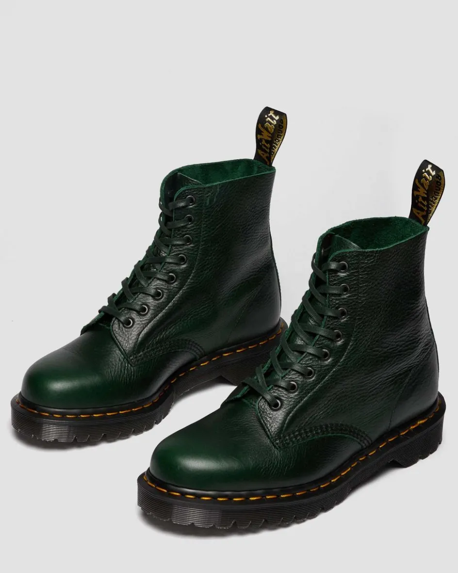 Dr. Martens Originals|New And Featured*1460 Pascal Made in England Buckingham Leather Lace Up Boots in Dms Green DMS GREEN — Buckingham