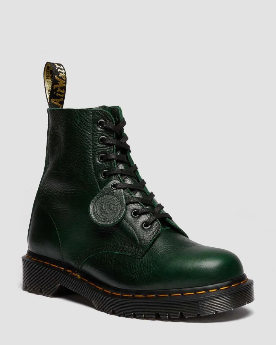 Dr. Martens Originals|New And Featured*1460 Pascal Made in England Buckingham Leather Lace Up Boots in Dms Green DMS GREEN — Buckingham