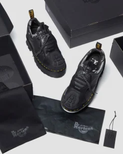 Dr. Martens Last Chance Styles*1461 Protect Leather Oxford Shoes in Black Black — KINSLEY TUMBLE+TAILGATE WP+RUBBER GRAINED LEATHER