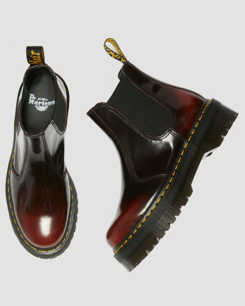 Dr. Martens Last Chance Styles*2976 Quad Arcadia Leather Platform Chelsea Boots in Cherry Red Arcadia Cherry Red Arcadia — Arcadia