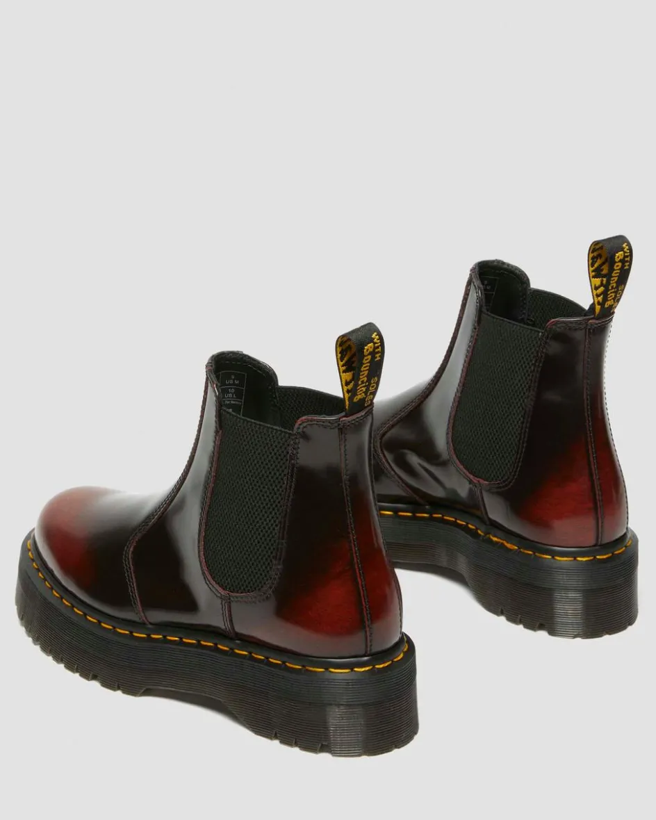 Dr. Martens Last Chance Styles*2976 Quad Arcadia Leather Platform Chelsea Boots in Cherry Red Arcadia Cherry Red Arcadia — Arcadia