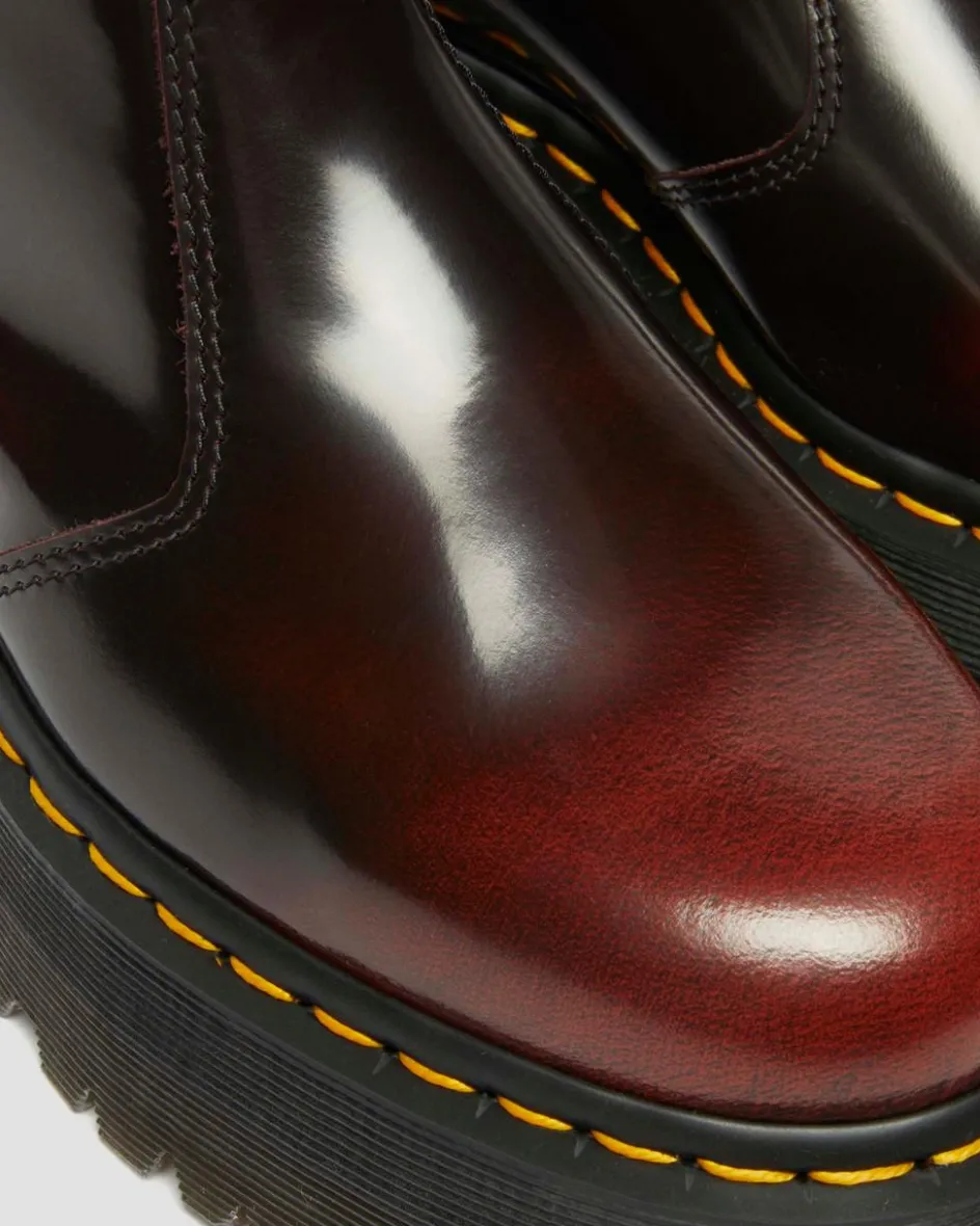 Dr. Martens Last Chance Styles*2976 Quad Arcadia Leather Platform Chelsea Boots in Cherry Red Arcadia Cherry Red Arcadia — Arcadia