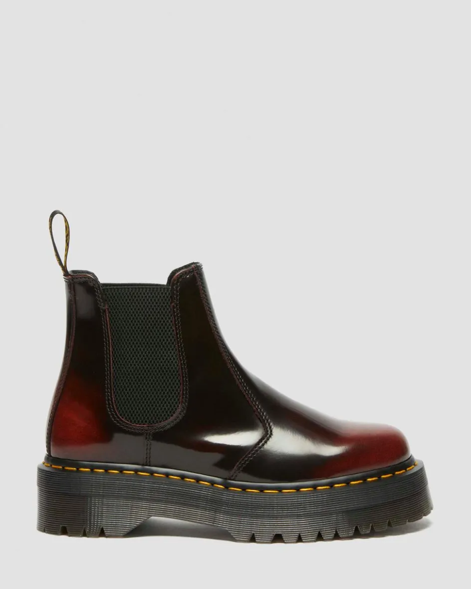 Dr. Martens Last Chance Styles*2976 Quad Arcadia Leather Platform Chelsea Boots in Cherry Red Arcadia Cherry Red Arcadia — Arcadia