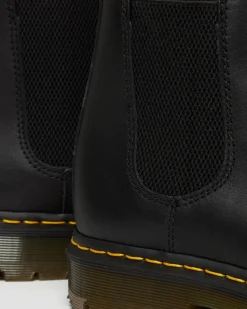 Dr. Martens Slip Resistant|Slip Resistant*2976 Slip Resistant Leather Chelsea Boots in Black Black — Industrial Full Grain