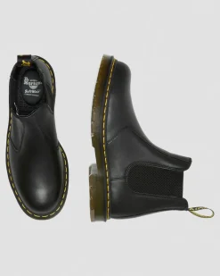 Dr. Martens Slip Resistant|Slip Resistant*2976 Slip Resistant Leather Chelsea Boots in Black Black — Industrial Full Grain