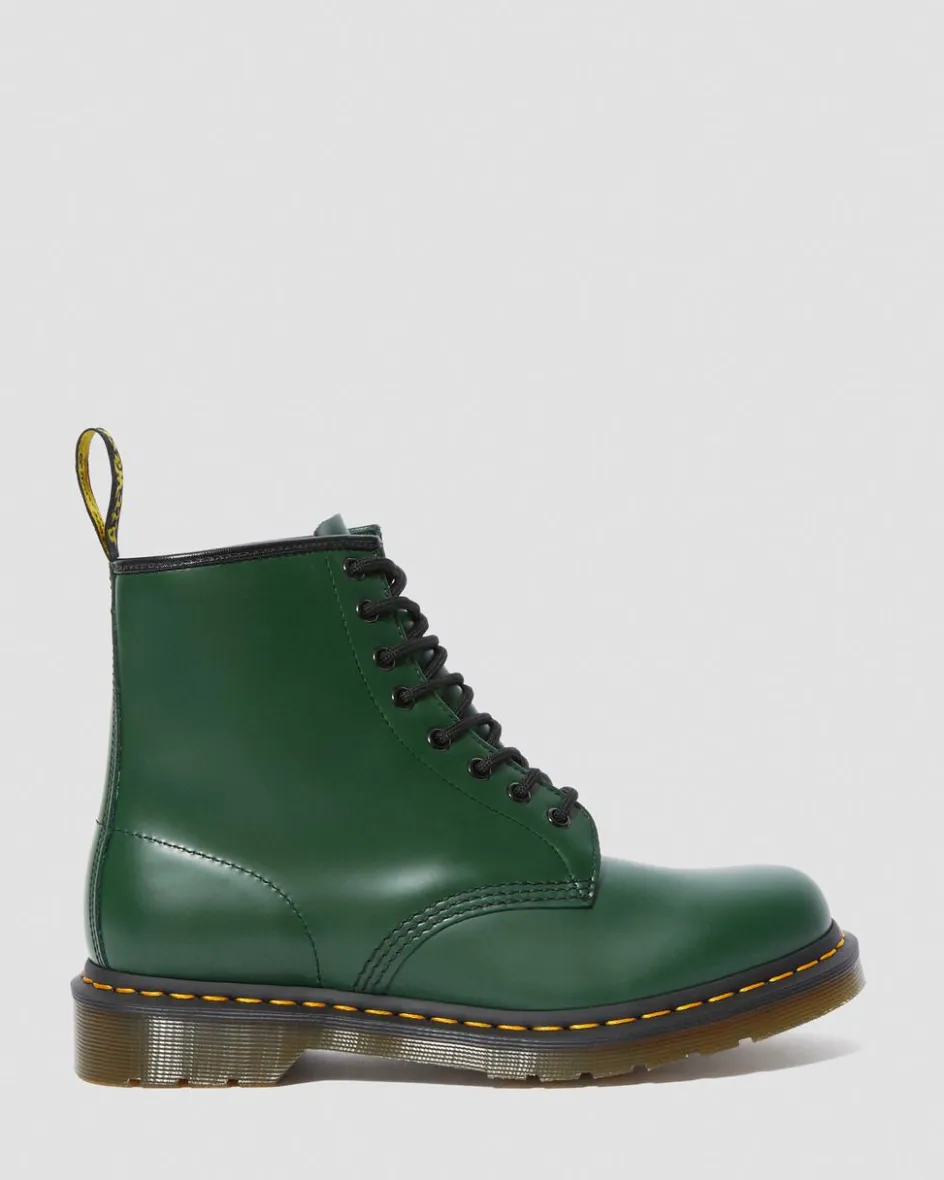 Dr. Martens Originals|Boots*1460 Smooth Leather Lace Up Boots in Green Green — Smooth Leather