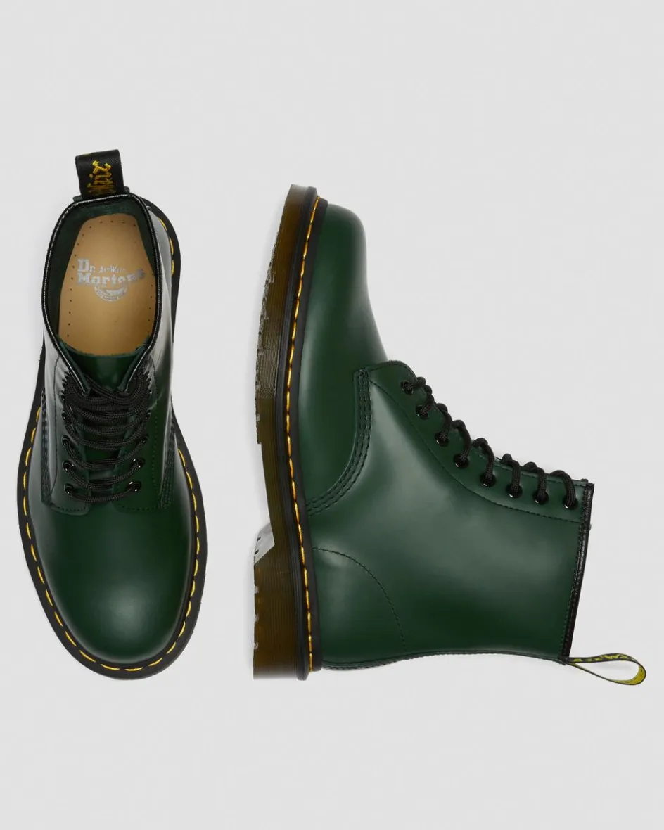 Dr. Martens Originals|Boots*1460 Smooth Leather Lace Up Boots in Green Green — Smooth Leather