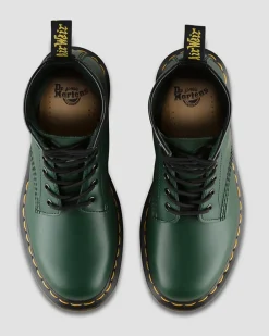 Dr. Martens Originals|Boots*1460 Smooth Leather Lace Up Boots in Green Green — Smooth Leather