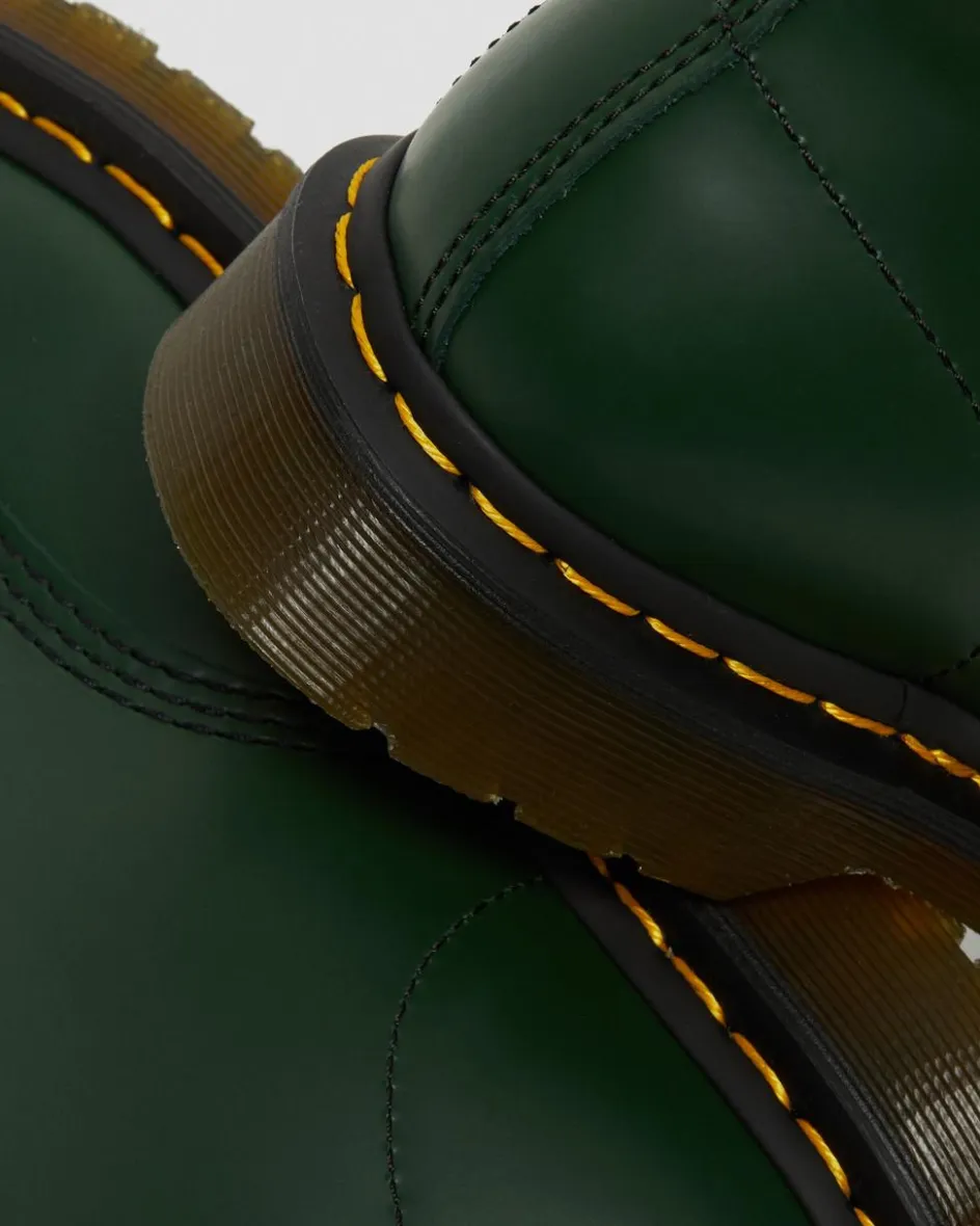 Dr. Martens Originals|Boots*1460 Smooth Leather Lace Up Boots in Green Green — Smooth Leather
