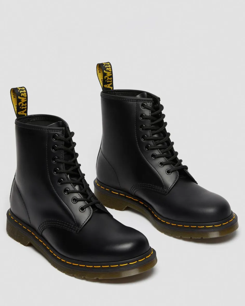 Dr. Martens Originals|New And Featured*1460 Smooth Leather Lace Up Boots in Black Black — Smooth Leather