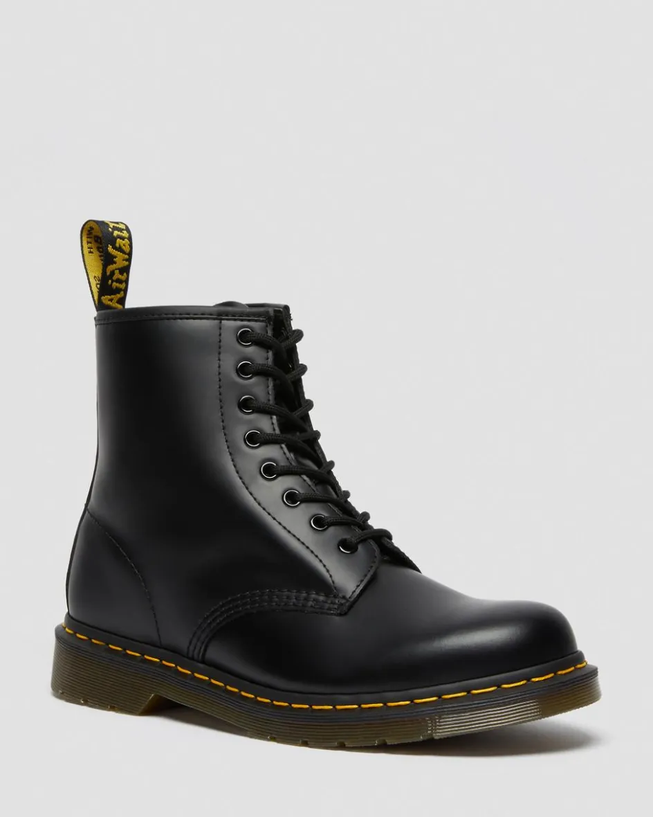 Dr. Martens Originals|New And Featured*1460 Smooth Leather Lace Up Boots in Black Black — Smooth Leather