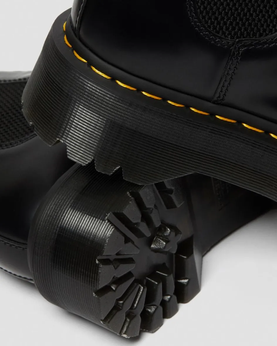 Dr. Martens New And Featured|Boots*2976 Smooth Leather Platform Chelsea Boots in Black Black — Polished Smooth