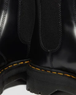Dr. Martens New And Featured|Boots*2976 Smooth Leather Platform Chelsea Boots in Black Black — Polished Smooth