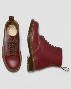 Dr. Martens Originals|Boots*1460 Vintage Made in England Lace Up Boots in Red Red — Quilon
