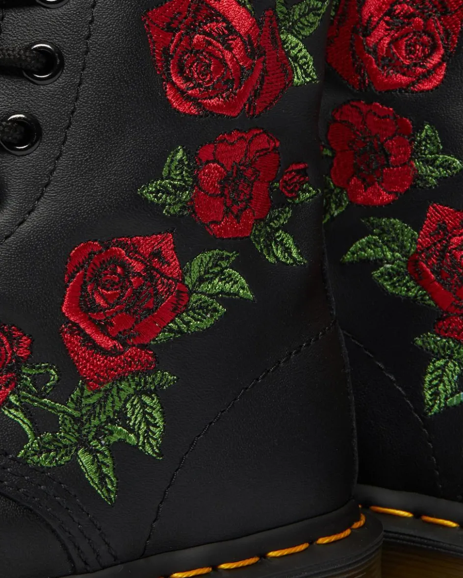 Dr. Martens Originals|New And Featured*1460 Vonda Floral Leather Lace Up Boots in Black Black — Softy T