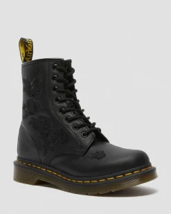 Dr. Martens Originals|New And Featured*1460 Vonda Mono Women's Floral Boots in Black Black — Softy T