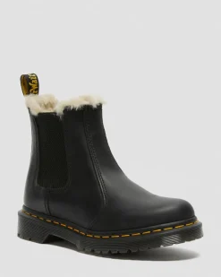 Dr. Martens Originals|Chelsea Boots*2976 Women's Faux Fur Lined Chelsea Boots in Black Black — Burnished Wyoming