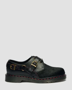 Dr. Martens Shoes|New And Featured*1461 Year Of The Horse Leather Shoes in Black Black — Smooth + Classic Hair On