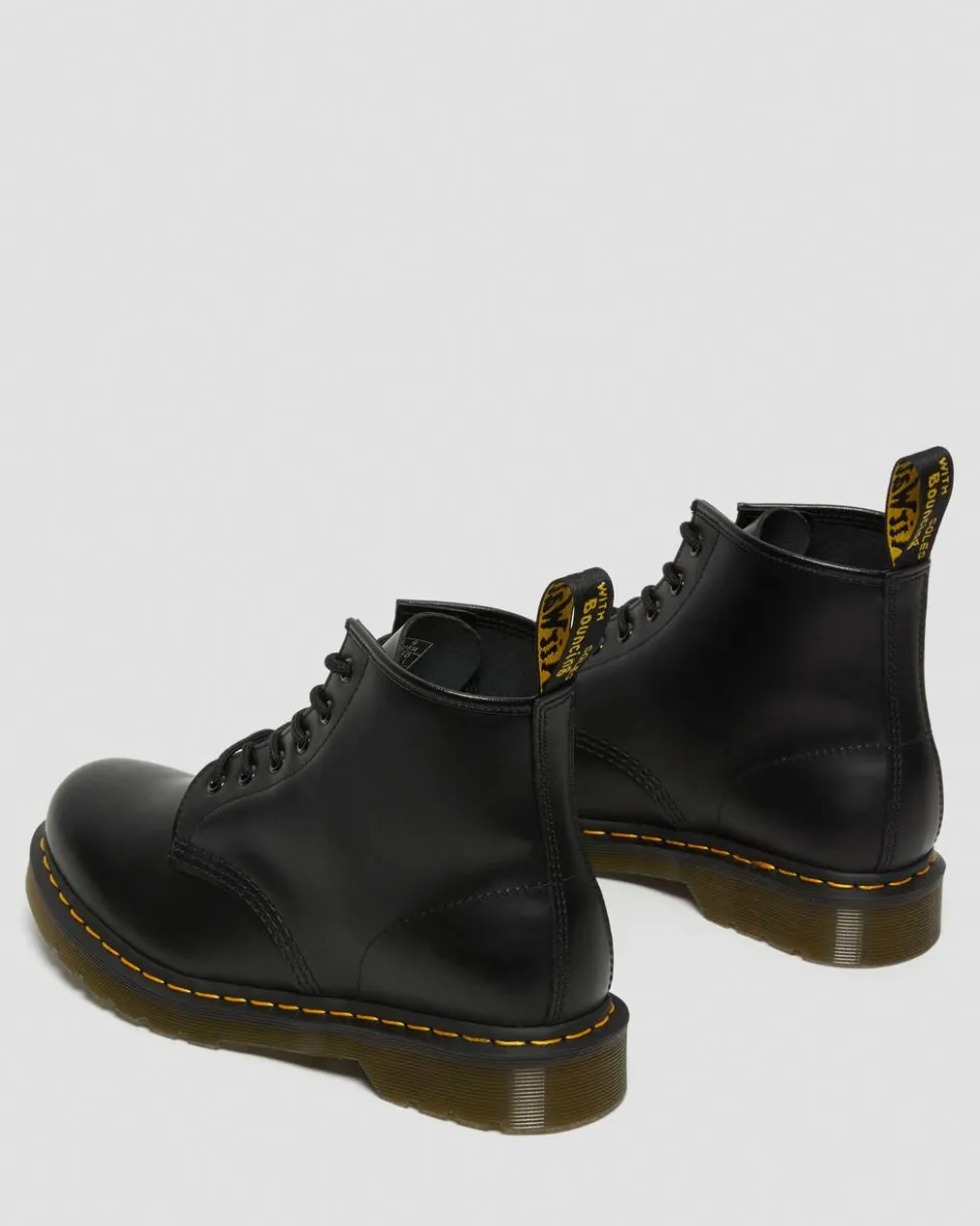 Dr. Martens Originals|Boots*101 Yellow Stitch Smooth Leather Ankle Boots in Black Black — Smooth Leather