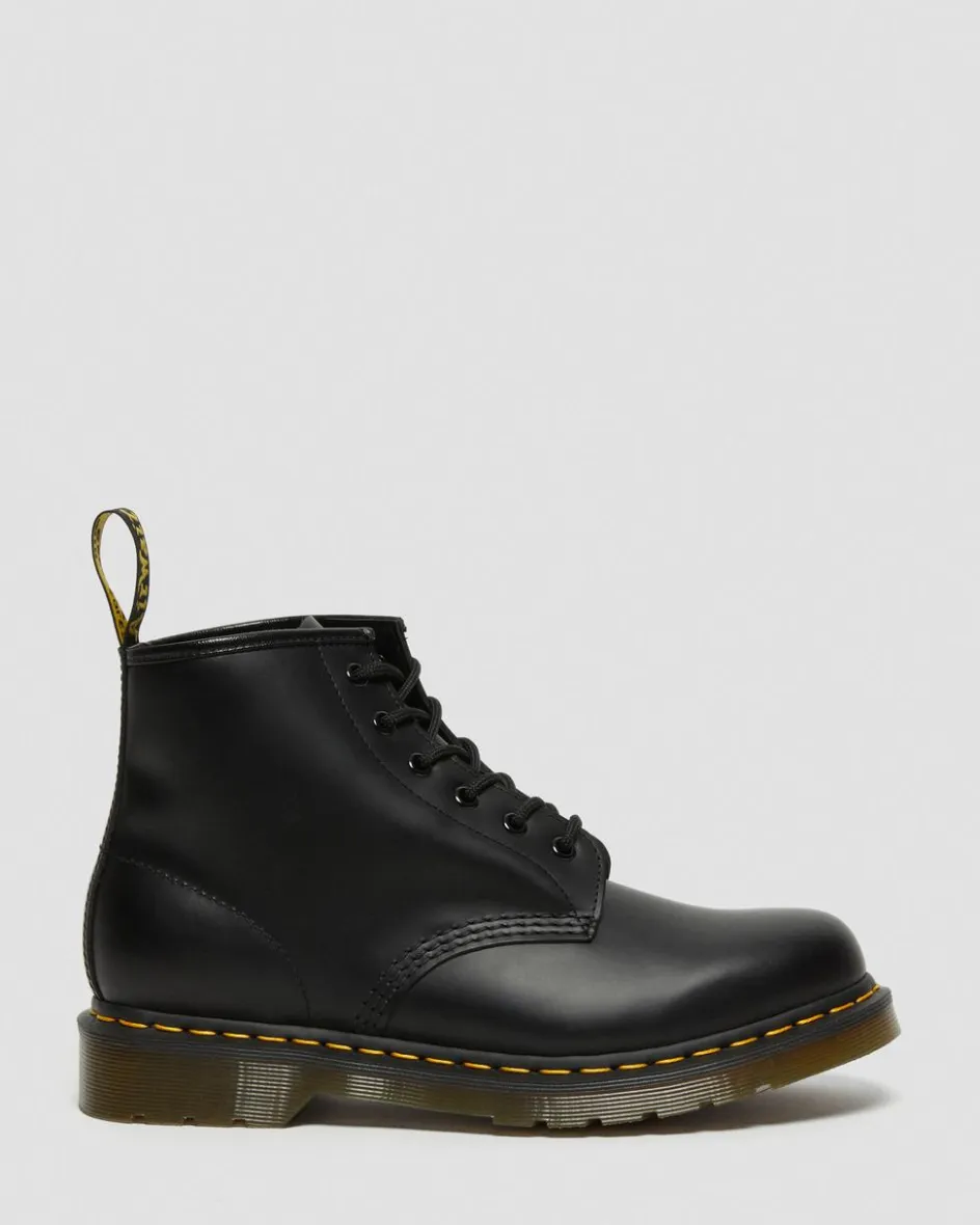 Dr. Martens Originals|Boots*101 Yellow Stitch Smooth Leather Ankle Boots in Black Black — Smooth Leather