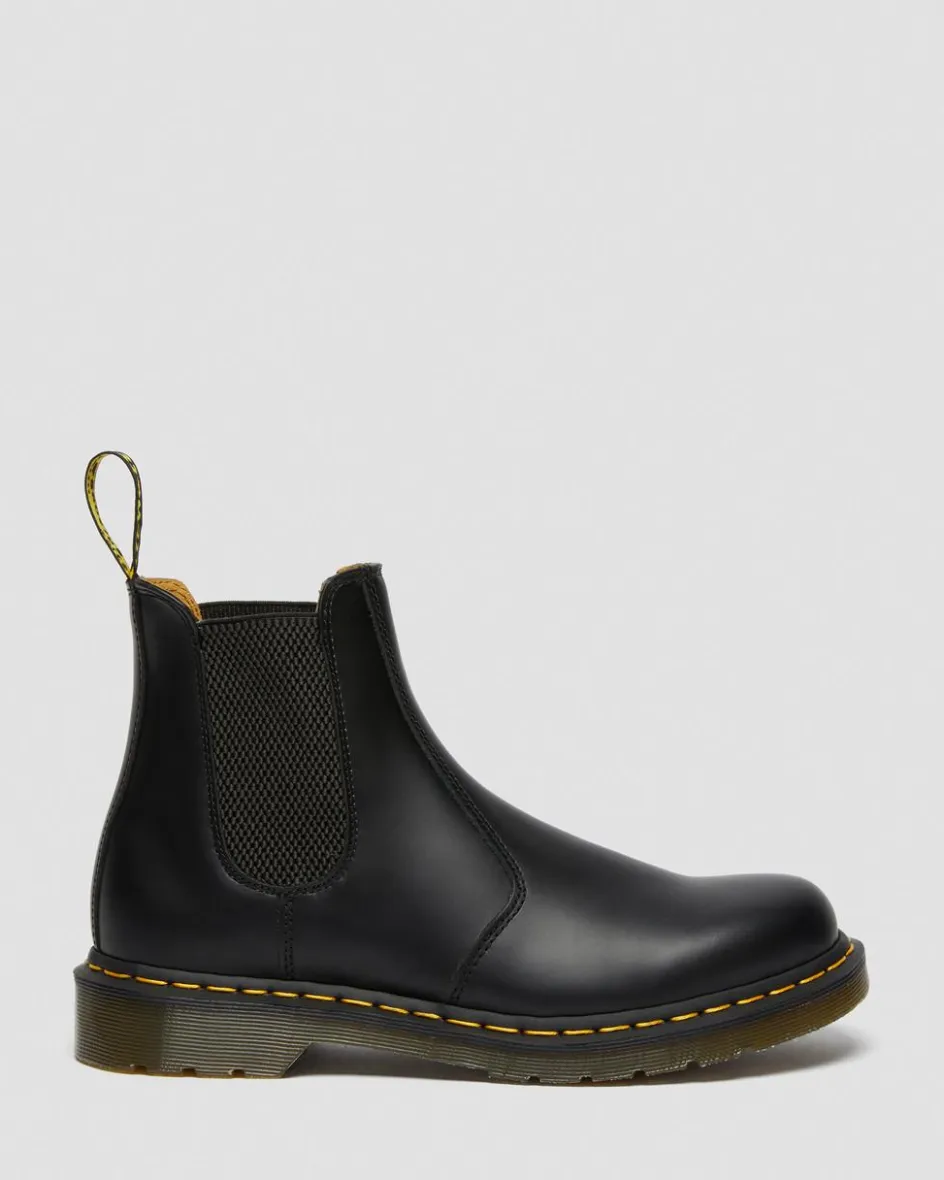 Dr. Martens Originals|Boots*2976 Yellow Stitch Smooth Leather Chelsea Boots in Black Black — Smooth Leather