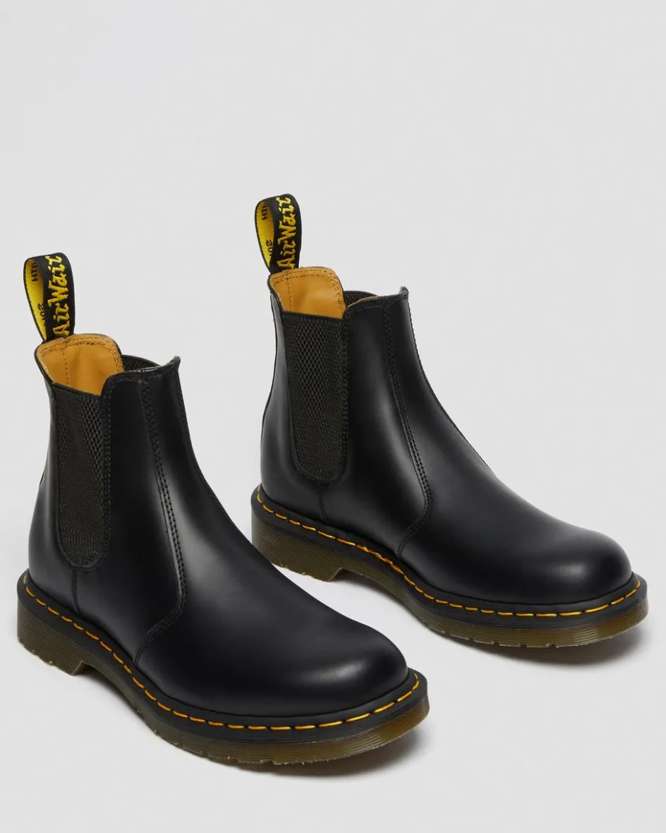 Dr. Martens Originals|Boots*2976 Yellow Stitch Smooth Leather Chelsea Boots in Black Black — Smooth Leather