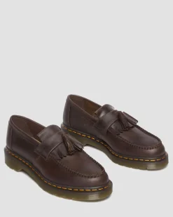 Dr. Martens Originals|Shoes*Adrian Crazy Horse Leather Tassel Loafers in Dark Brown Dark Brown — Crazy Horse