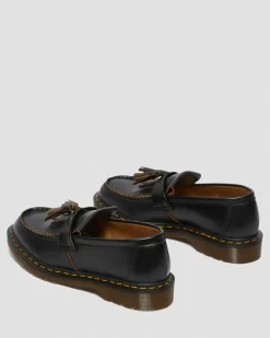 Dr. Martens Originals|Shoes*Adrian Made in England Quilon Leather Tassel Loafers in Black Black — Quilon