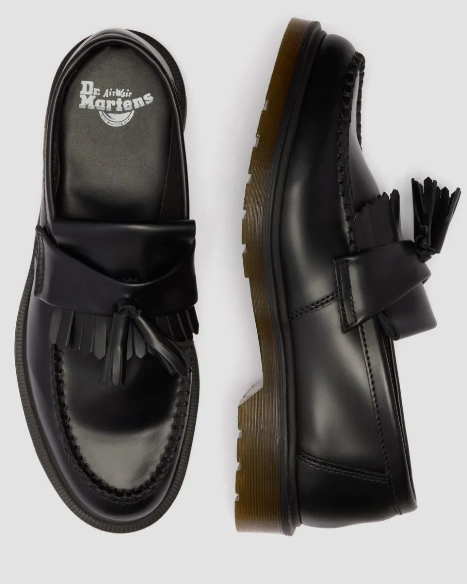Dr. Martens Shoes|New And Featured*Adrian Smooth in Black Black — Polished Smooth