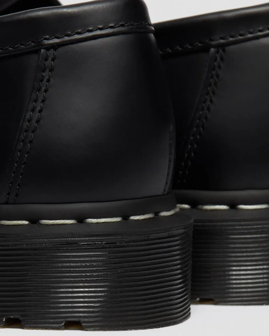 Dr. Martens Originals|Shoes*Adrian White Stitch Smooth Leather Loafers in Black Black — Smooth Leather