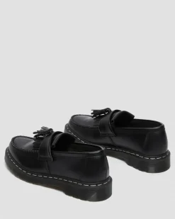Dr. Martens Originals|Shoes*Adrian White Stitch Smooth Leather Loafers in Black Black — Smooth Leather