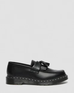 Dr. Martens Originals|Shoes*Adrian White Stitch Smooth Leather Loafers in Black Black — Smooth Leather