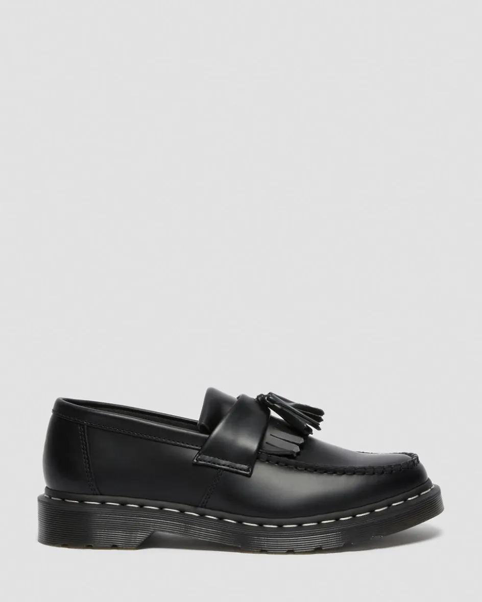Dr. Martens Originals|Shoes*Adrian White Stitch Smooth Leather Loafers in Black Black — Smooth Leather