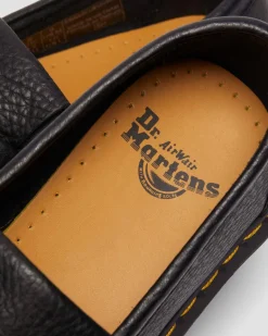 Dr. Martens Shoes|New And Featured*Adrian Yellow Stitch Ambassador Leather Loafers in Black Black — Ambassador
