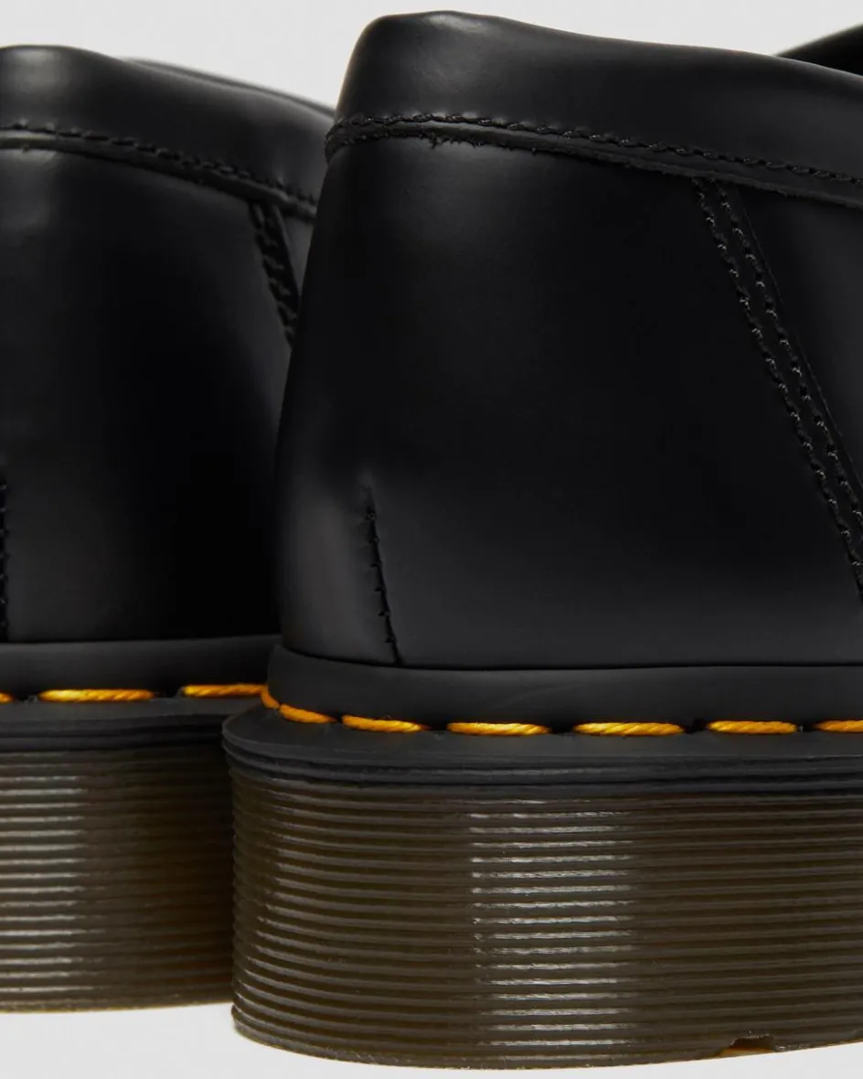 Dr. Martens Originals|Shoes*Adrian Yellow Stitch Leather Tassel Loafers in Black Black — Smooth Leather