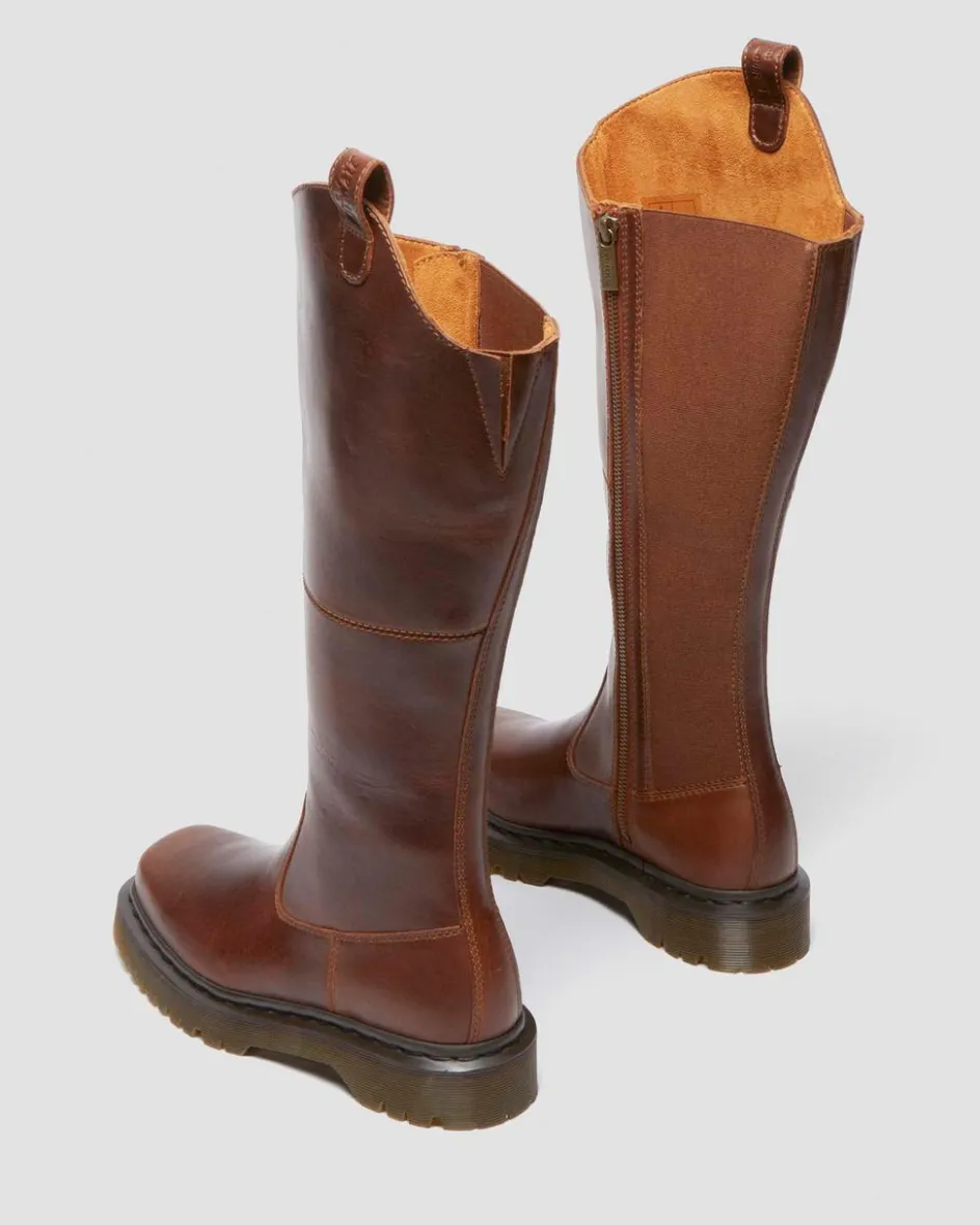 Dr. Martens Last Chance Styles*Amaayah Knee High Leather Boots in Butterscotch Butterscotch — Orleans