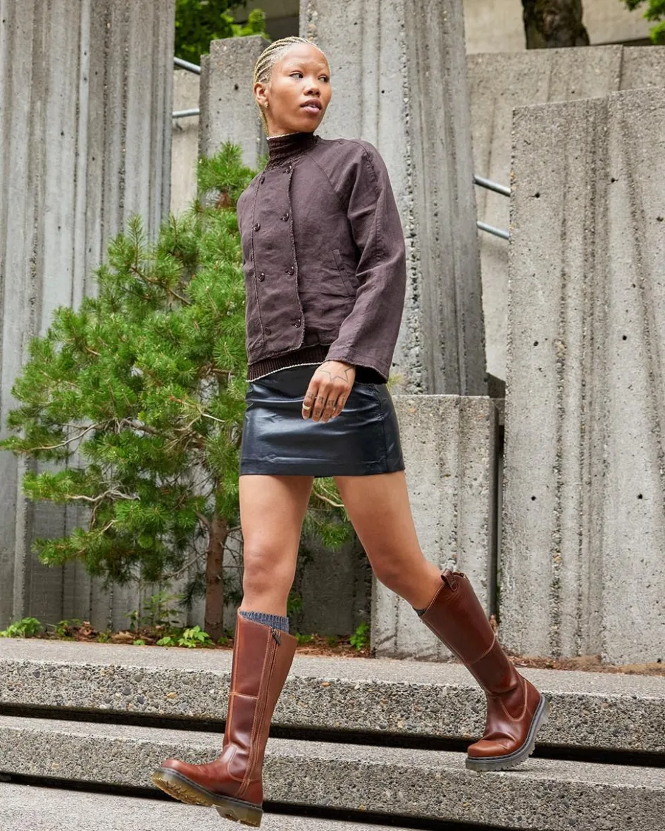 Dr. Martens Last Chance Styles*Amaayah Knee High Leather Boots in Butterscotch Butterscotch — Orleans