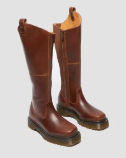 Dr. Martens Last Chance Styles*Amaayah Knee High Leather Boots in Butterscotch Butterscotch — Orleans