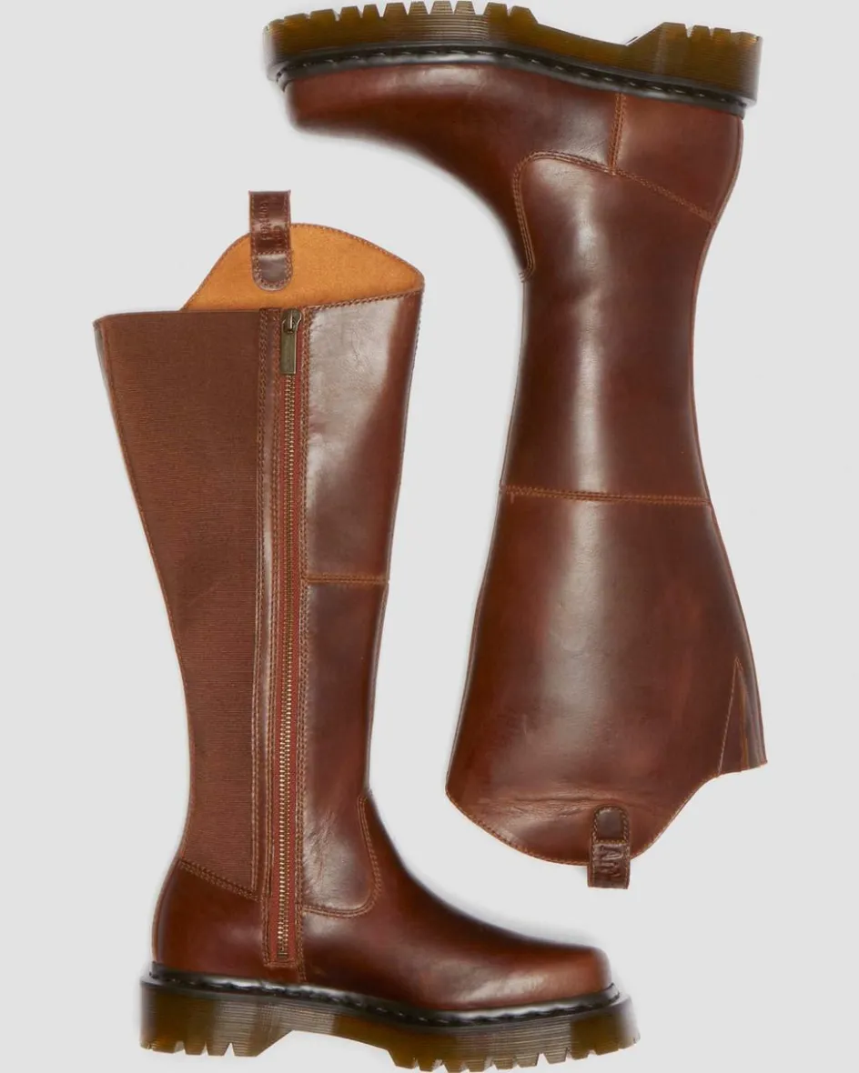 Dr. Martens Last Chance Styles*Amaayah Knee High Leather Boots in Butterscotch Butterscotch — Orleans