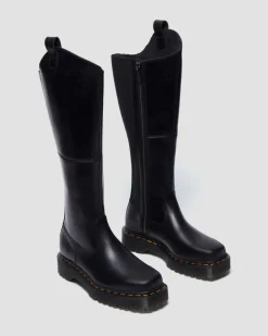 Dr. Martens Last Chance Styles*Amaayah Knee High Leather Boots in Black Black — Orleans