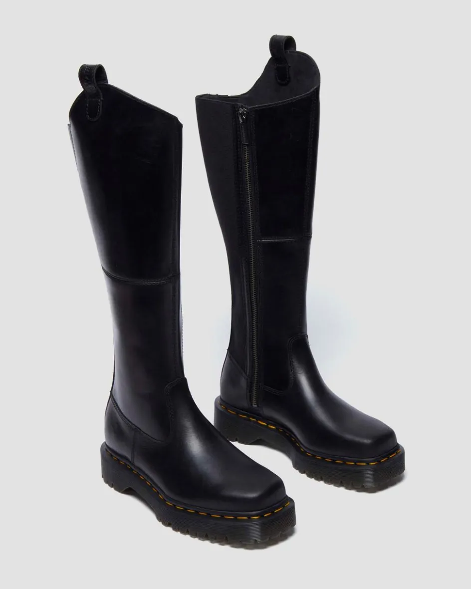 Dr. Martens Last Chance Styles*Amaayah Knee High Leather Boots in Black Black — Orleans