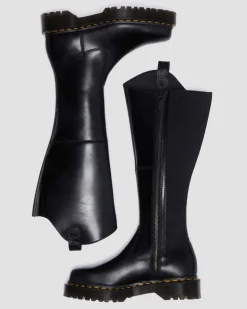 Dr. Martens Last Chance Styles*Amaayah Knee High Leather Boots in Black Black — Orleans