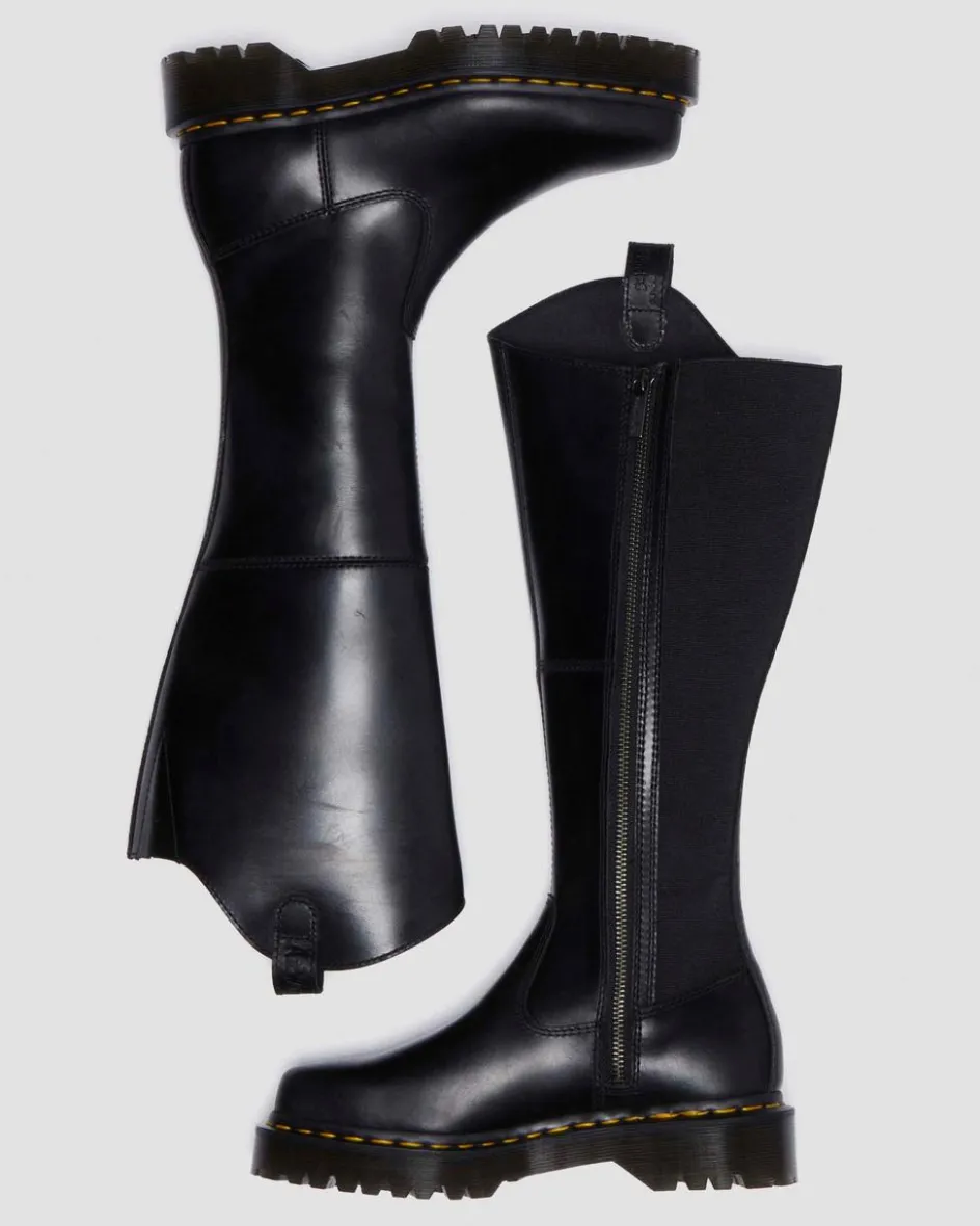 Dr. Martens Last Chance Styles*Amaayah Knee High Leather Boots in Black Black — Orleans