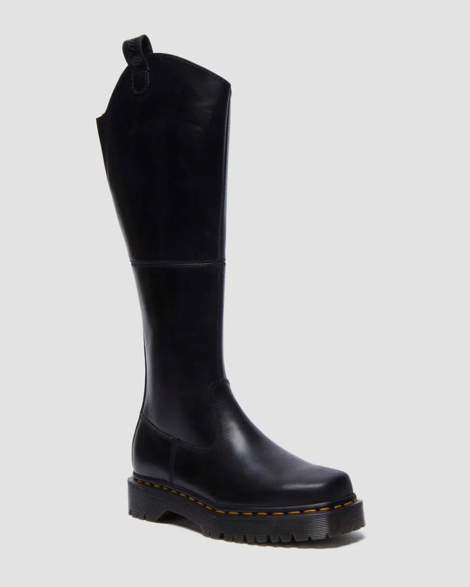 Dr. Martens Last Chance Styles*Amaayah Knee High Leather Boots in Black Black — Orleans